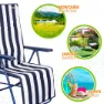 Aktive Klappbare Sonnenliege 5-fach Verstellbar, Navy / white, 59 x 59 x 109cm