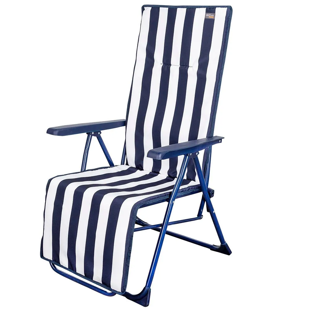 Aktive Klappbare Sonnenliege 5-fach Verstellbar unisex, Navy / white, 59 x 59 x 109cm