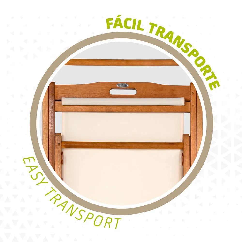 Aktive Klappbare Sonnenliege Aus Akazienholz, Wooden / white, One Size Aktive Klappbare Sonnenliege Aus Akazienholz, Wooden / white, One Size