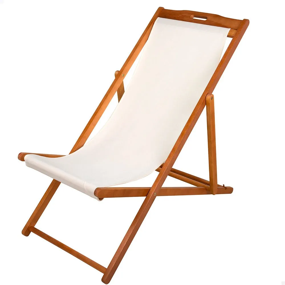 Aktive Klappbare Sonnenliege Aus Akazienholz, Wooden / white, One Size Aktive Klappbare Sonnenliege Aus Akazienholz, Wooden / white, One Size