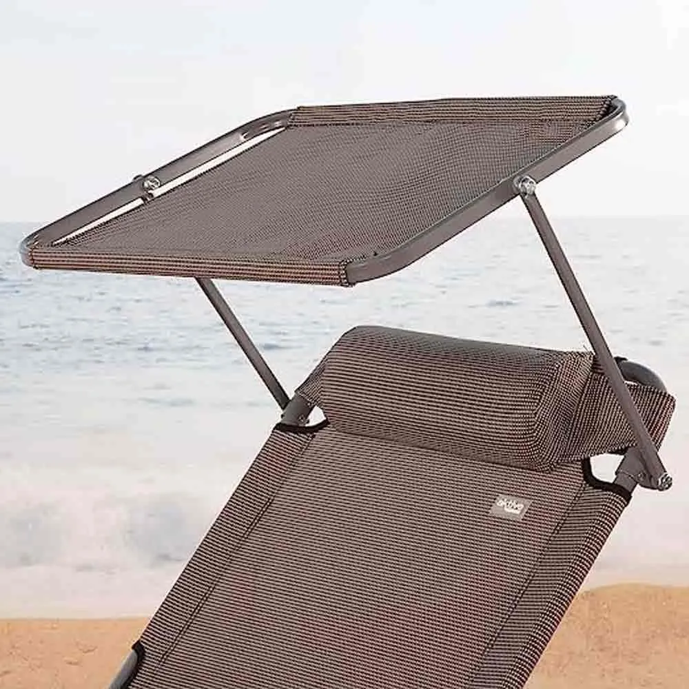 Aktive Klappbare Sonnenliege Mit Sonnenschirm, Grey, 193 x 53 x 30cm Aktive Klappbare Sonnenliege Mit Sonnenschirm, Grey, 193 x 53 x 30cm