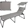 Aktive Klappbare Sonnenliege Mit Sonnenschirm Und Kissen, Grey / black, One Size