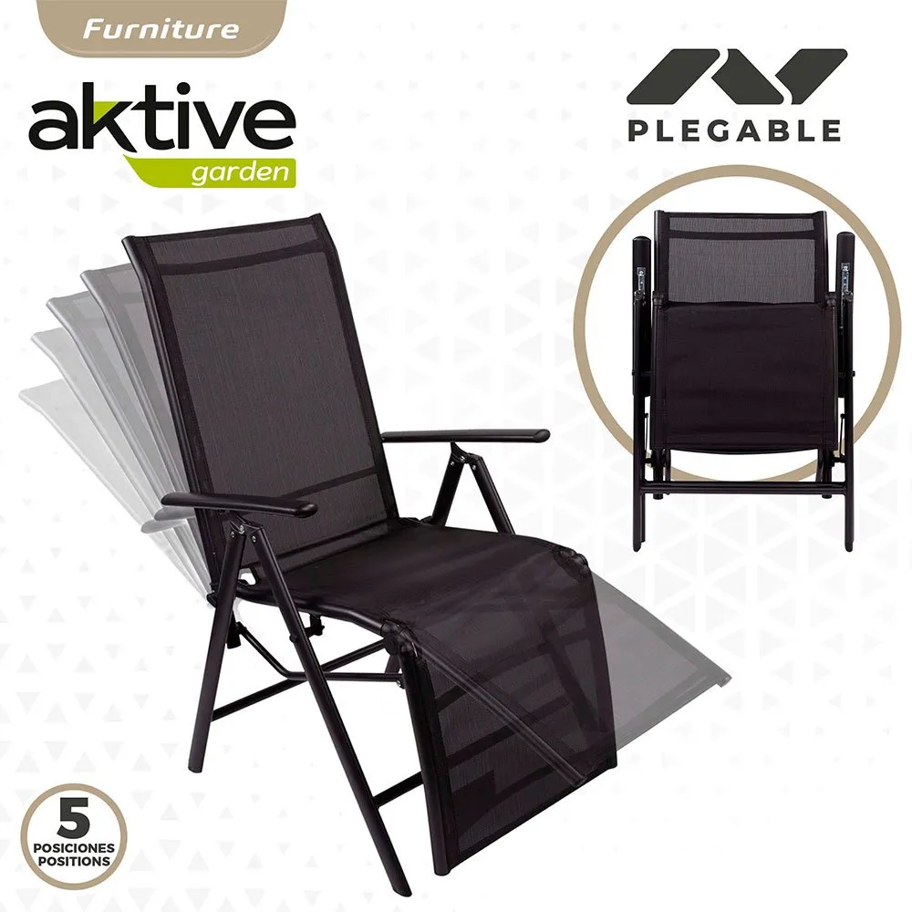 Aktive Klappbare Sonnenliegen Aus Textilen 59x68x108 Cm Refurbished, Black, One Size Aktive Klappbare Sonnenliegen Aus Textilen 59x68x108 Cm Refurbished, Black, One Size