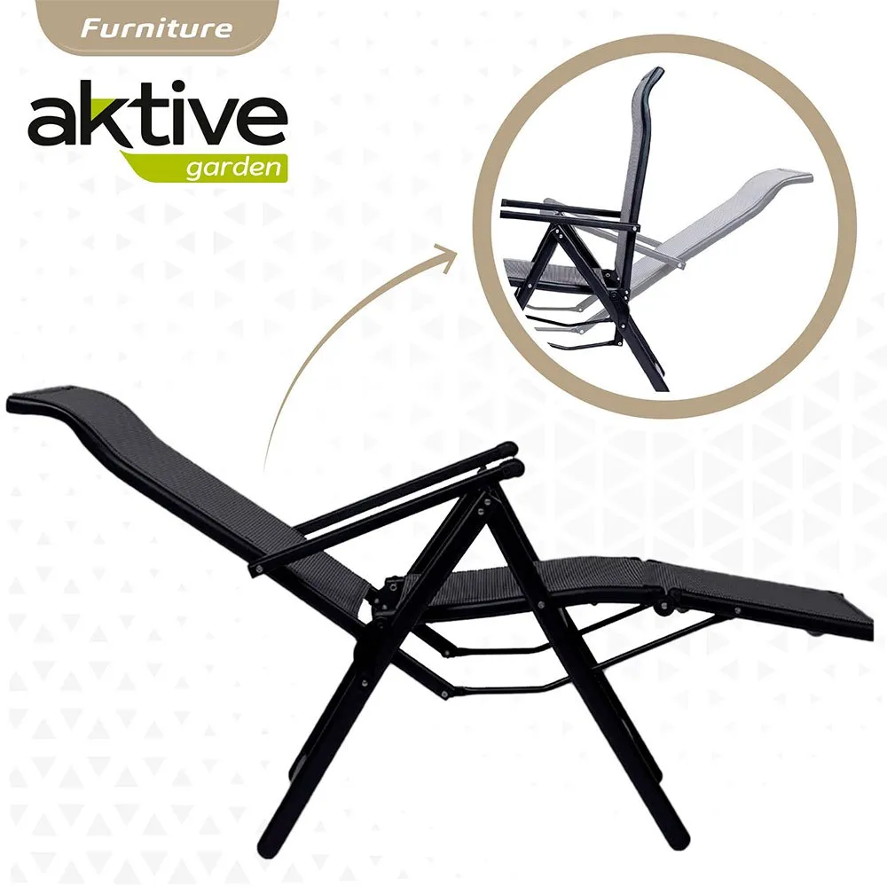 Aktive Klappbare Sonnenliegen Aus Textilen 59x68x108 Cm Refurbished, Black, One Size Aktive Klappbare Sonnenliegen Aus Textilen 59x68x108 Cm Refurbished, Black, One Size