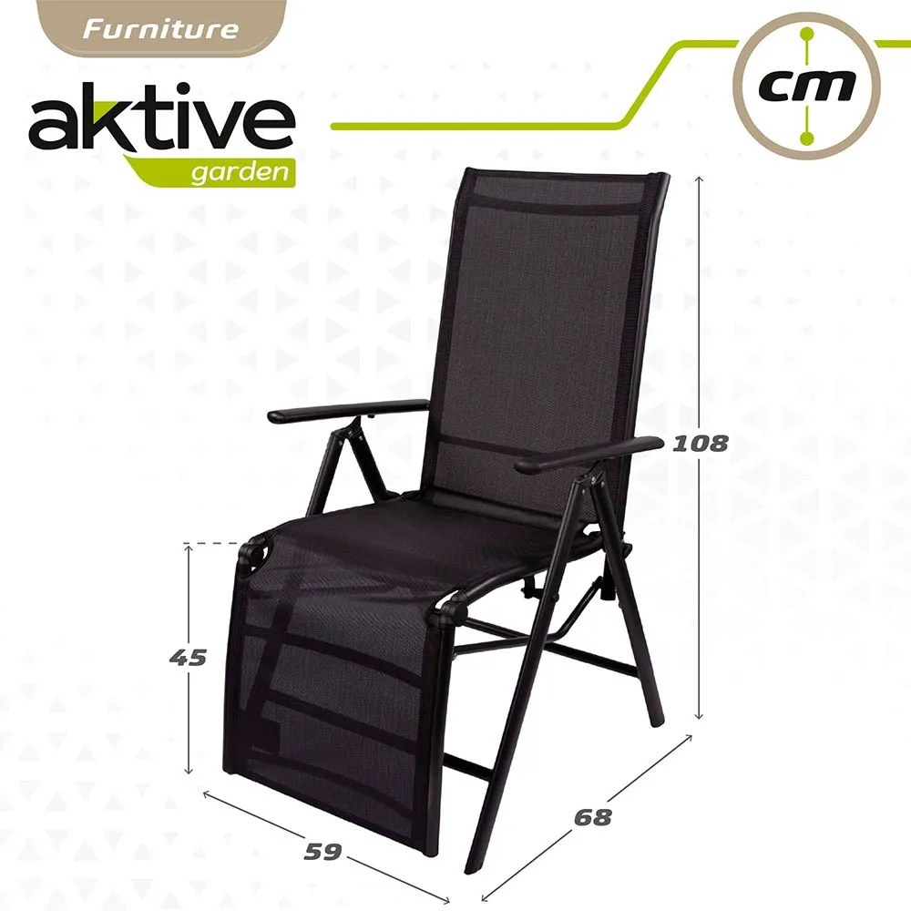 Aktive Klappbare Sonnenliegen Aus Textilen 59x68x108 Cm Refurbished, Black, One Size Aktive Klappbare Sonnenliegen Aus Textilen 59x68x108 Cm Refurbished, Black, One Size