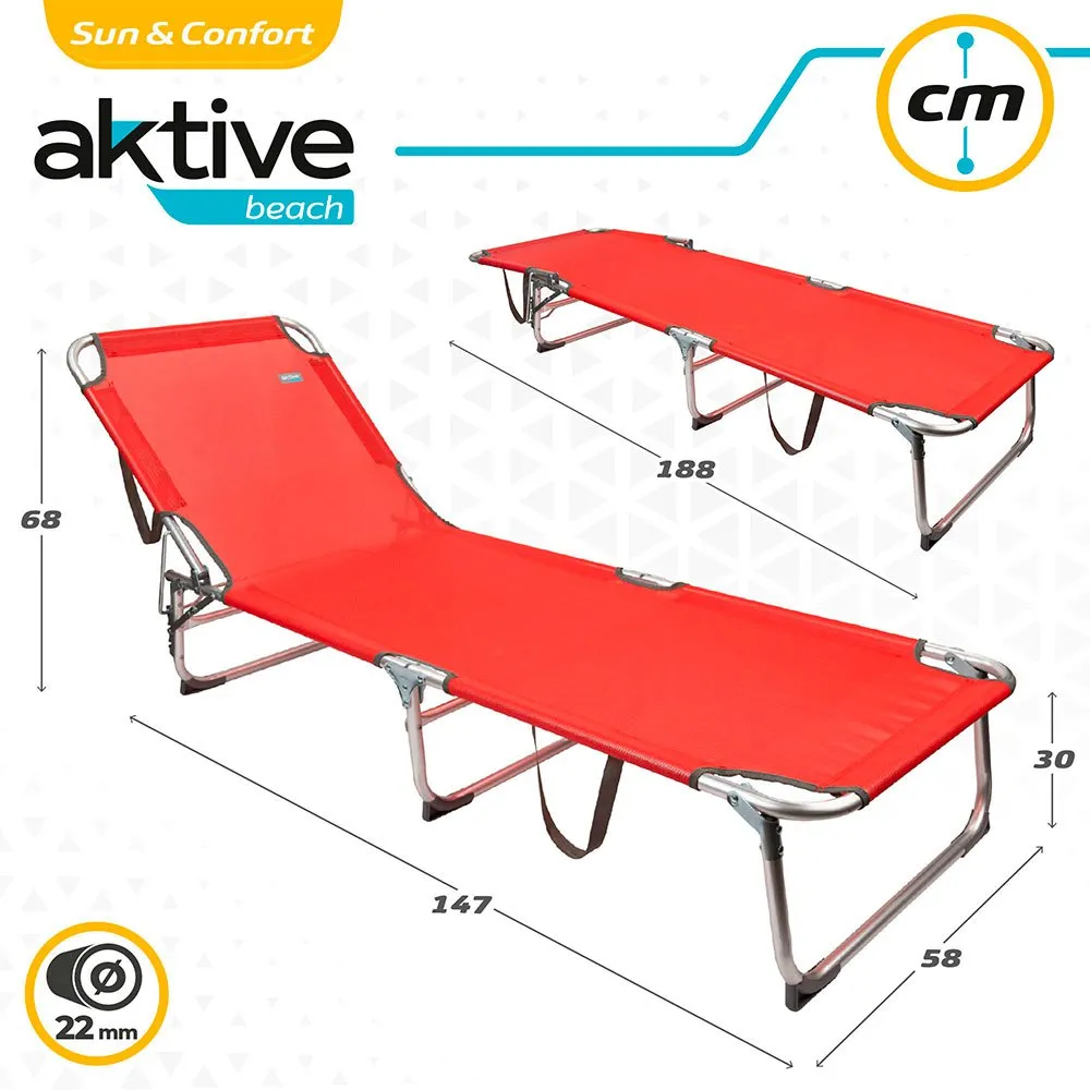 Aktive Klappbare Textilano Sonnenliegen 188x58x30 Cm, Red, One Size Aktive Klappbare Textilano Sonnenliegen 188x58x30 Cm, Red, One Size