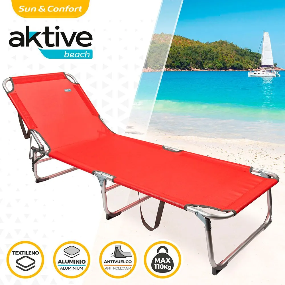 Aktive Klappbare Textilano Sonnenliegen 188x58x30 Cm, Red, One Size Aktive Klappbare Textilano Sonnenliegen 188x58x30 Cm, Red, One Size
