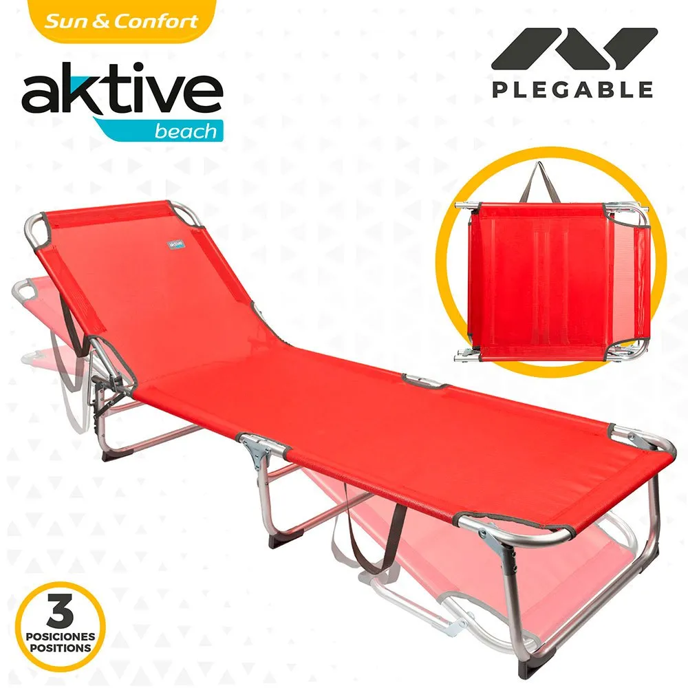 Aktive Klappbare Textilano Sonnenliegen 188x58x30 Cm, Red, One Size Aktive Klappbare Textilano Sonnenliegen 188x58x30 Cm, Red, One Size