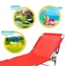 Aktive Klappbare Textilano Sonnenliegen 188x58x30 Cm, Red, One Size