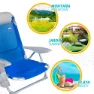 Aktive Klappstuhl 4 Positionen Mit Kissen Und Getränkehalter, Blue / grey, One Size
