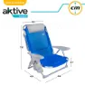 Aktive Klappstuhl 4 Positionen Mit Kissen Und Getränkehalter, Blue / grey, One Size