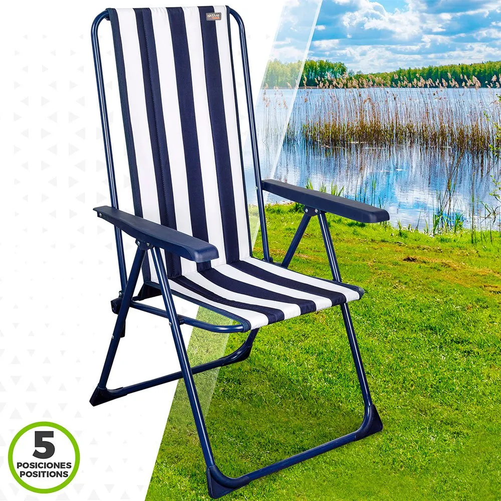 Aktive Klappstuhl 5 Positionen 59x59x105 Cm unisex, Navy, 59 x 59 x 105cm
