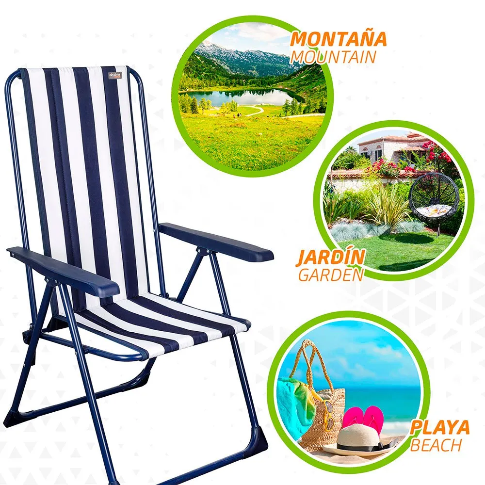 Aktive Klappstuhl 5 Positionen 59x59x105 Cm unisex, Navy, 59 x 59 x 105cm