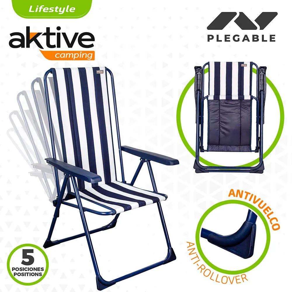 Aktive Klappstuhl 5 Positionen 59x59x105 Cm unisex, Navy, 59 x 59 x 105cm