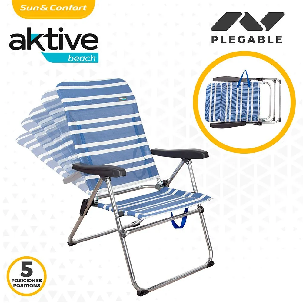 Aktive Klappstuhl 5 Positionen 61x63x93 Cm, Navy, 61 x 63 x 93cm Aktive Klappstuhl 5 Positionen 61x63x93 Cm, Navy, 61 x 63 x 93cm