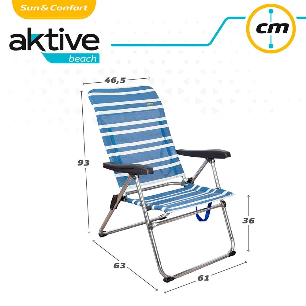 Aktive Klappstuhl 5 Positionen 61x63x93 Cm, Navy, 61 x 63 x 93cm Aktive Klappstuhl 5 Positionen 61x63x93 Cm, Navy, 61 x 63 x 93cm