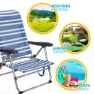 Aktive Klappstuhl 5 Positionen Niedrig 61x50x85 Cm, Blue / white, One Size
