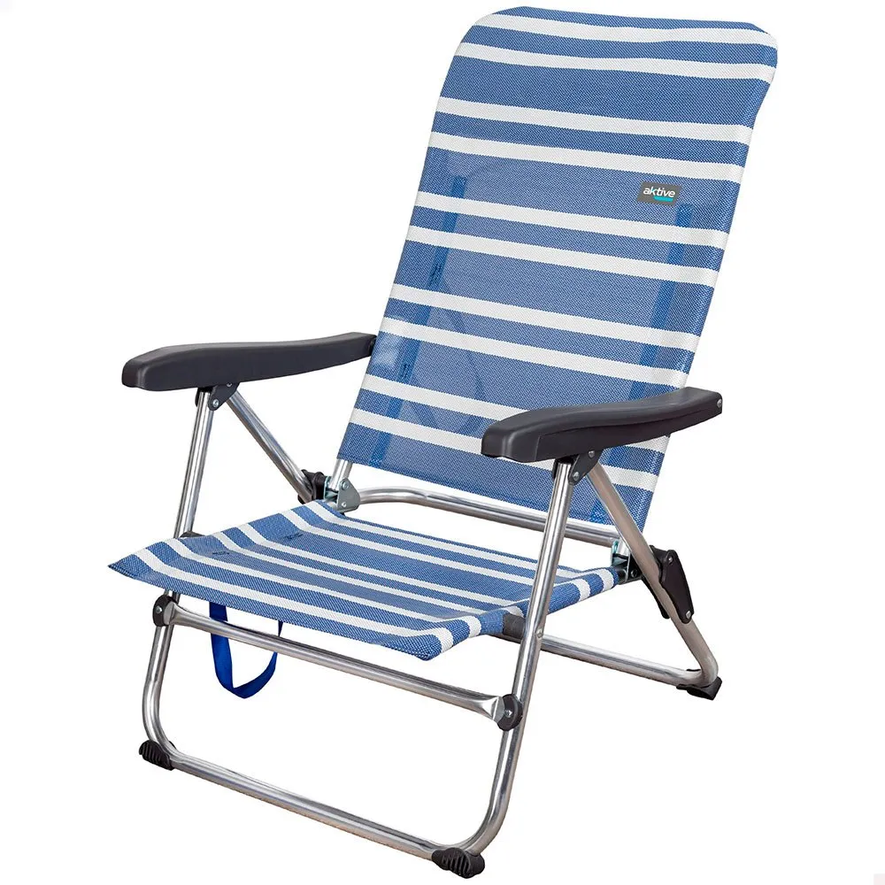 Aktive Klappstuhl 5 Positionen Niedrig 61x50x85 Cm, Blue / white, One Size Aktive Klappstuhl 5 Positionen Niedrig 61x50x85 Cm, Blue / white, One Size
