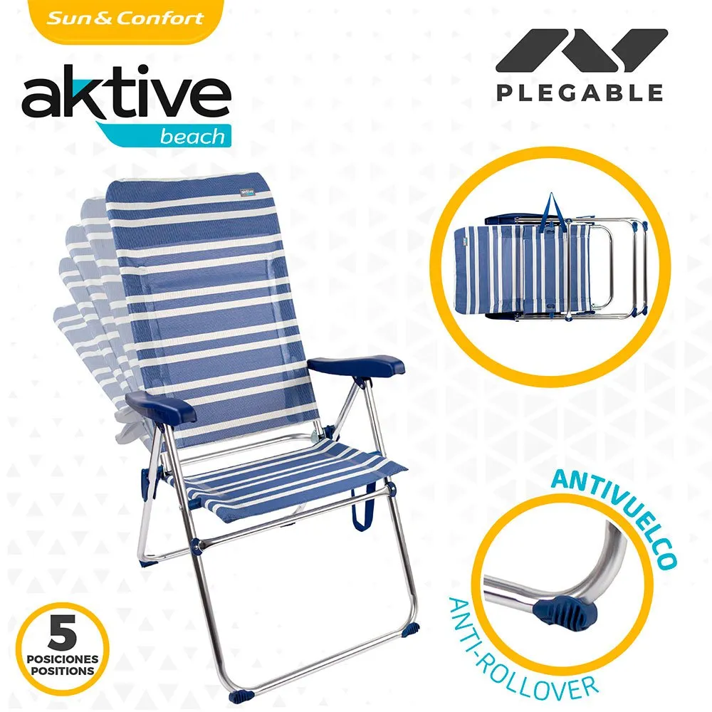 Aktive Klappstuhl Mit Hoher Rückenlehne 5 Positionen 61x69x108 Cm unisex, 61 x 69 x 108cm