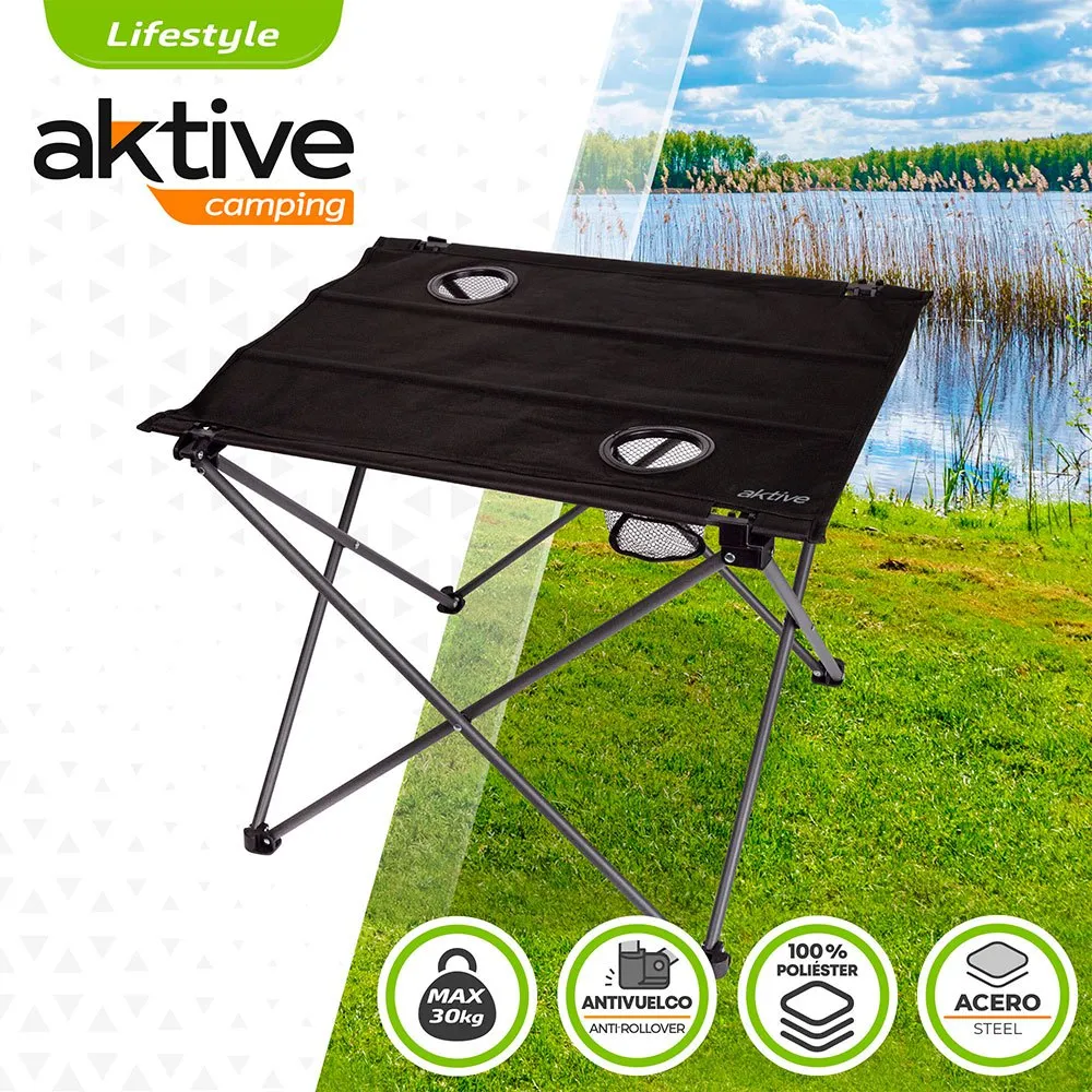 Aktive Klapptisch Aus Textil 61x53x51 Cm, Black, One Size Aktive Klapptisch Aus Textil 61x53x51 Cm, Black, One Size