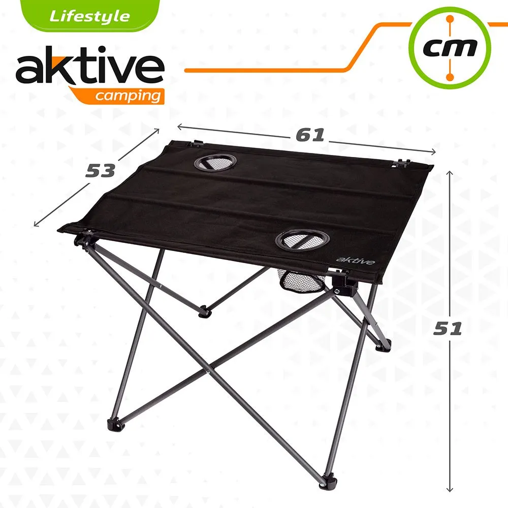 Aktive Klapptisch Aus Textil 61x53x51 Cm, Black, One Size Aktive Klapptisch Aus Textil 61x53x51 Cm, Black, One Size
