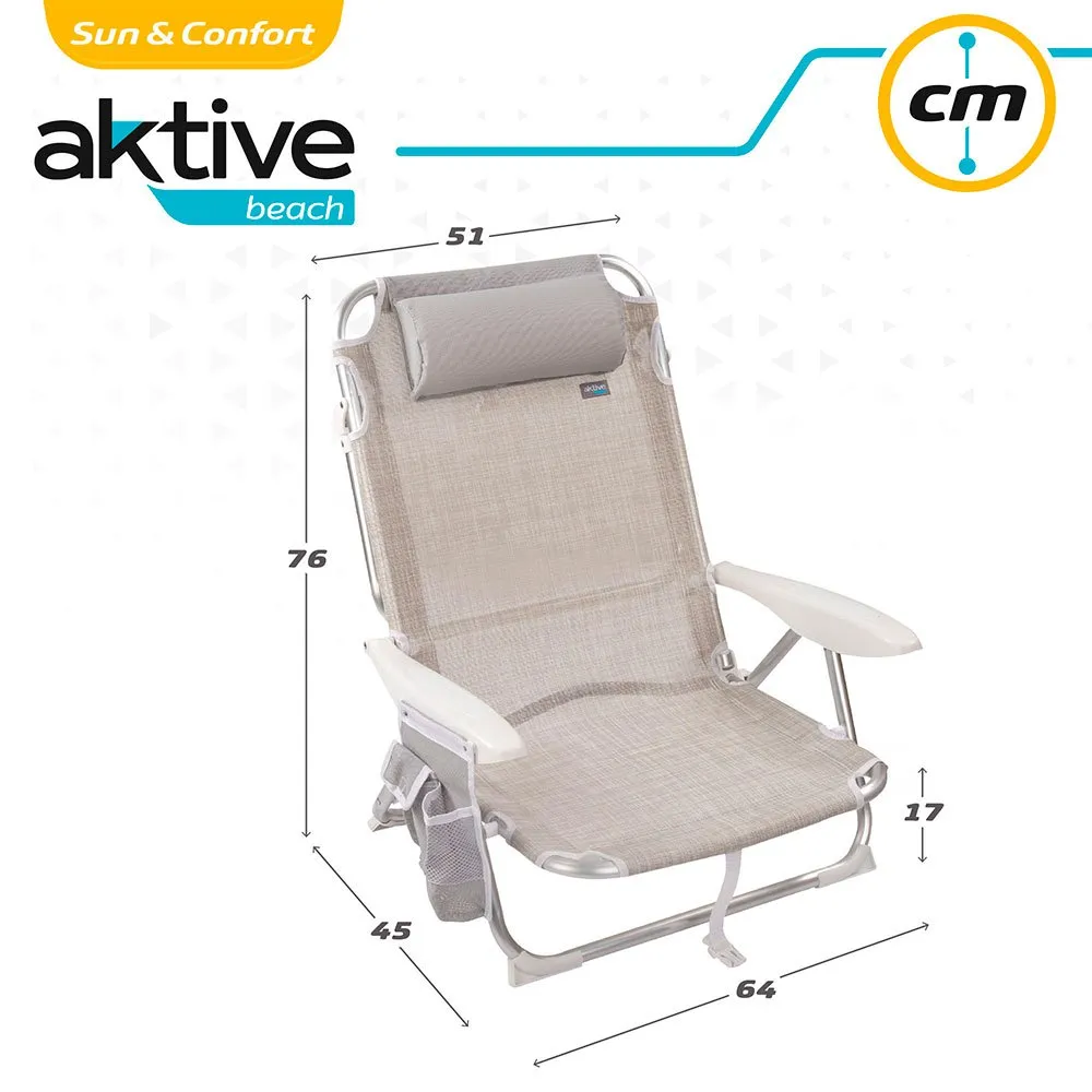 Aktive Mehrfach Verstellbarer Klappstrandstuhl Aus Aluminium unisex