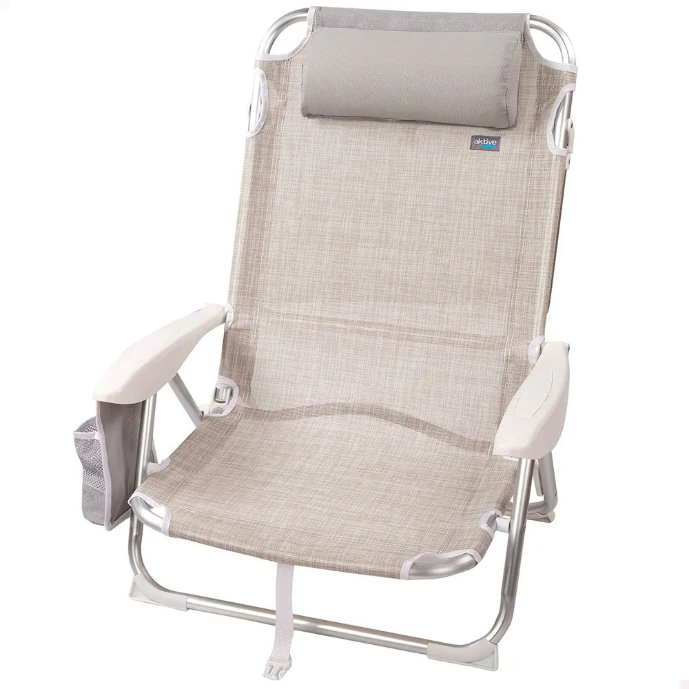 Aktive Mehrpositions-faltbarer Strandstuhl Aus Aluminium Refurbished unisex, Beige, One Size