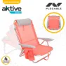 Aktive Mehrpositions-strandklappstuhl Mit Kissen, Coral, One Size