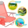 Aktive Mehrpositions-strandklappstuhl Mit Kissen, Coral, One Size