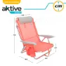 Aktive Mehrpositions-strandklappstuhl Mit Kissen, Coral, One Size