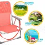 Aktive Niedriger Klappstrandstuhl Aus Aluminium unisex, Coral, One Size