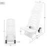 Aktive Niedriger Klappstuhl Aus Aluminium Mit Rollen, White / grey, 101 x 41 x 42cm