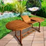 Aktive Ovaler Ausziehtisch Aus Akazienholz 150- 200x90x74 Cm, Wooden, One Size