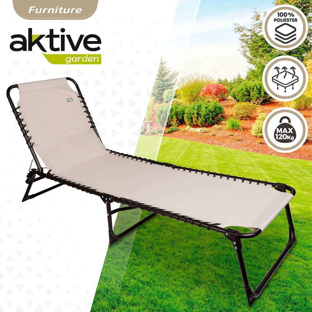 Aktive Polyester Sonnenliegen 59x190x30 Cm, Cream, One Size Aktive Polyester Sonnenliegen 59x190x30 Cm, Cream, One Size