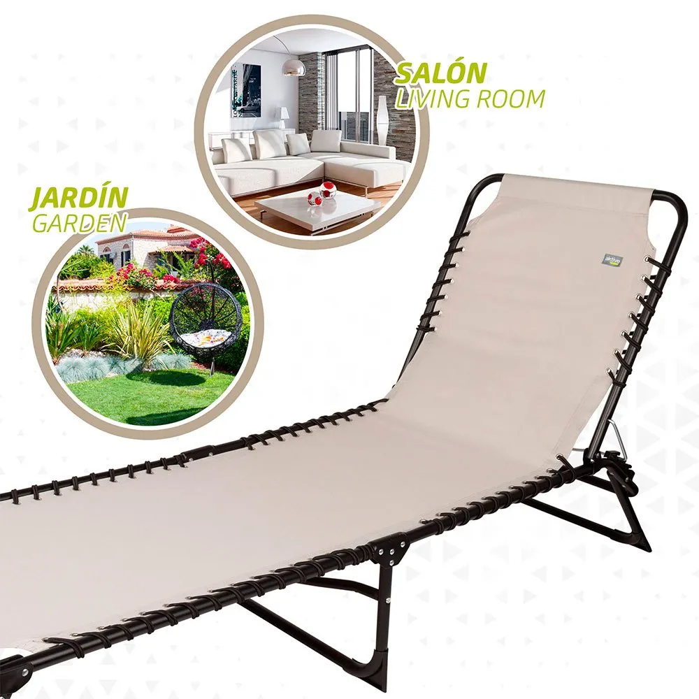 Aktive Polyester Sonnenliegen 59x190x30 Cm, Cream, One Size Aktive Polyester Sonnenliegen 59x190x30 Cm, Cream, One Size
