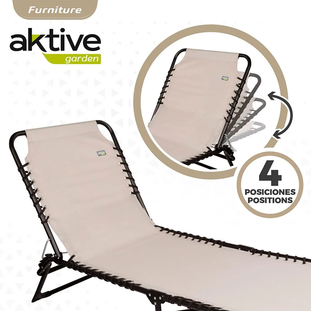 Aktive Polyester Sonnenliegen 59x190x30 Cm, Cream, One Size Aktive Polyester Sonnenliegen 59x190x30 Cm, Cream, One Size