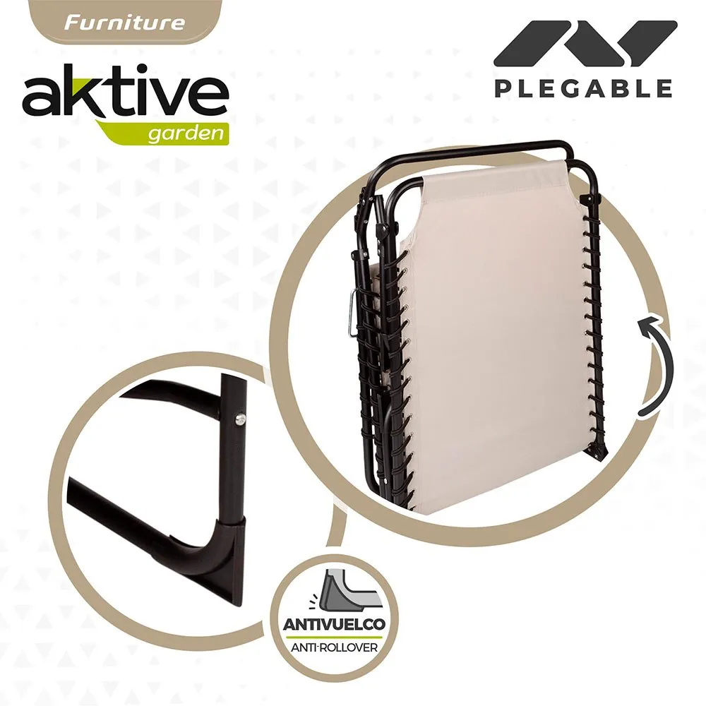 Aktive Polyester Sonnenliegen 59x190x30 Cm, Cream, One Size Aktive Polyester Sonnenliegen 59x190x30 Cm, Cream, One Size