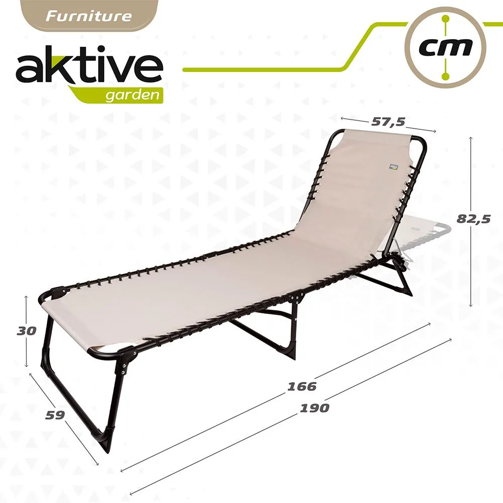 Aktive Polyester Sonnenliegen 59x190x30 Cm, Cream, One Size Aktive Polyester Sonnenliegen 59x190x30 Cm, Cream, One Size