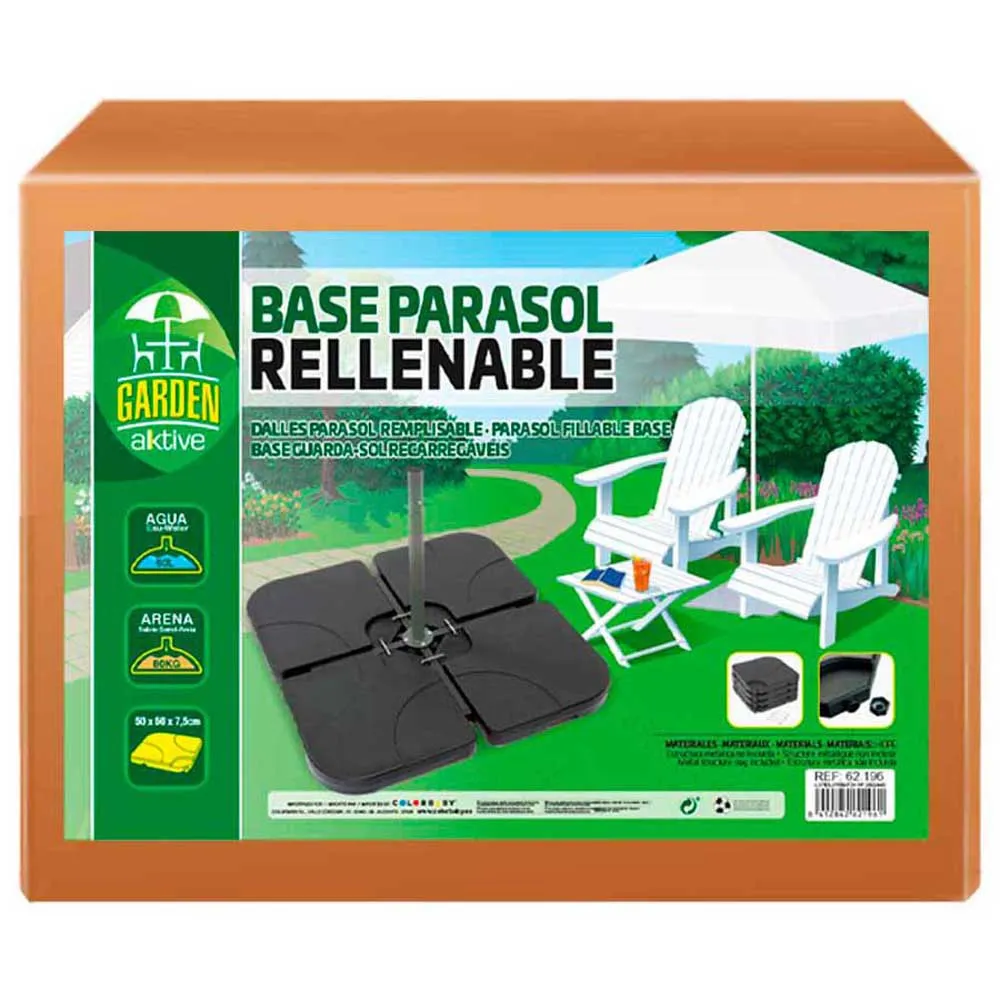 Aktive Quadratischer Nachfüllbarer Sonnenschirmständer 4 Stücke, Black, One Size Aktive Quadratischer Nachfüllbarer Sonnenschirmständer 4 Stücke, Black, One Size