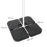 Aktive Quadratischer Nachfüllbarer Sonnenschirmständer 4 Stücke, Black, One Size