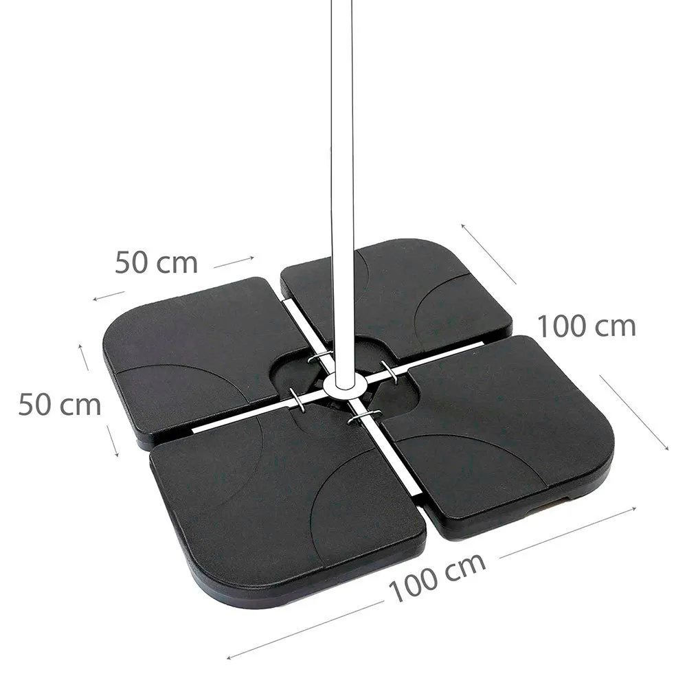 Aktive Quadratischer Nachfüllbarer Sonnenschirmständer 4 Stücke unisex, Black, One Size