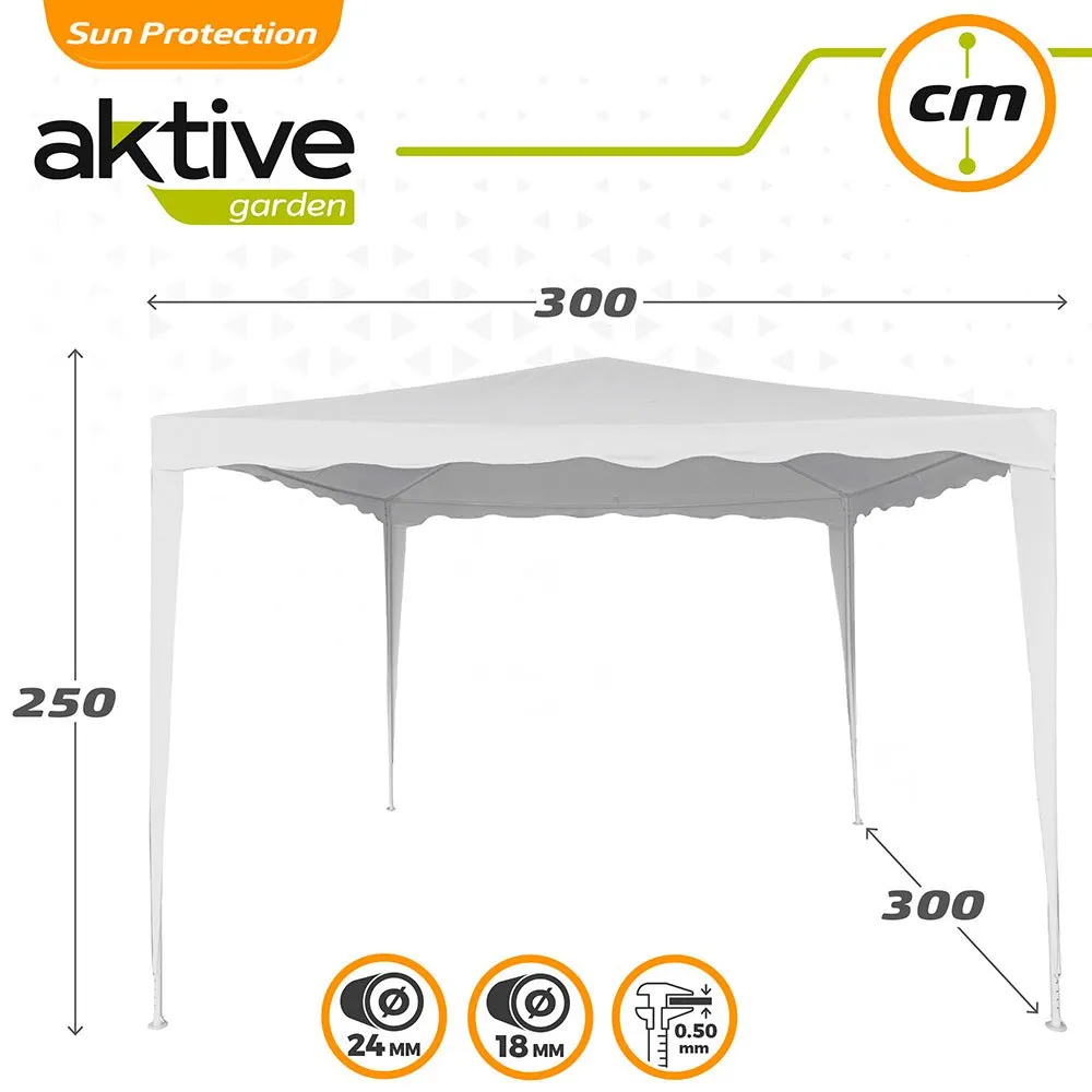 Aktive Quadratischer Pavillon 300x300x250 Cm, White, One Size Aktive Quadratischer Pavillon 300x300x250 Cm, White, One Size