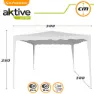 Aktive Quadratischer Pavillon 300x300x250 Cm, White, One Size