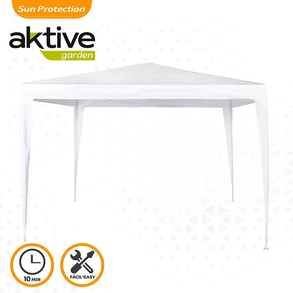 Aktive Quadratischer Pavillon Aus Kunststoff 300x300x250 Cm, White, One Size Aktive Quadratischer Pavillon Aus Kunststoff 300x300x250 Cm, White, One Size