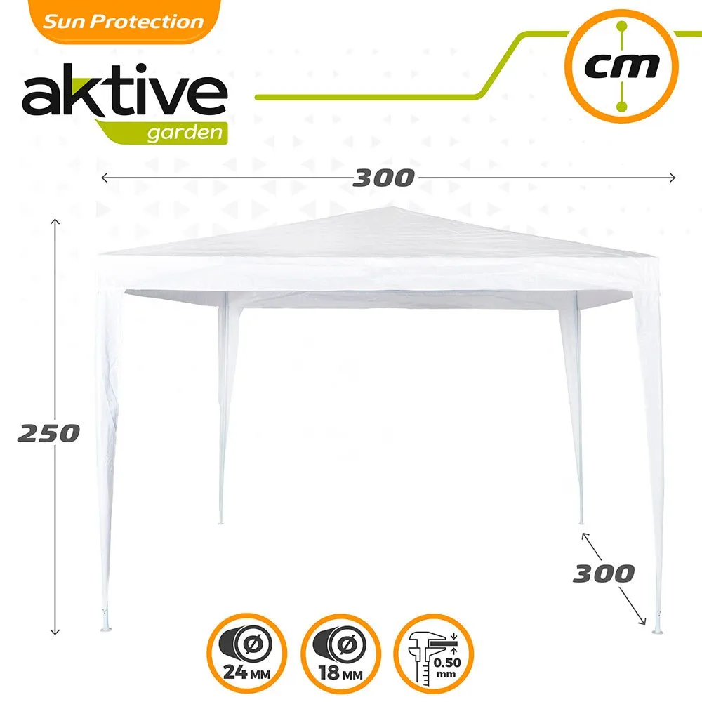 Aktive Quadratischer Pavillon Aus Kunststoff 300x300x250 Cm, White, One Size Aktive Quadratischer Pavillon Aus Kunststoff 300x300x250 Cm, White, One Size