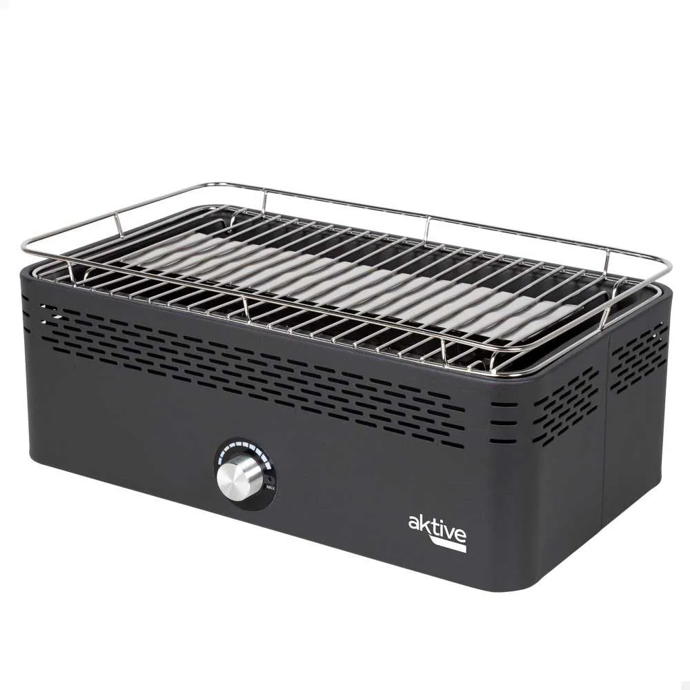 Aktive Rauchfreier Rechteckiger Grill, Black, 42 x 23cm Aktive Rauchfreier Rechteckiger Grill, Black, 42 x 23cm