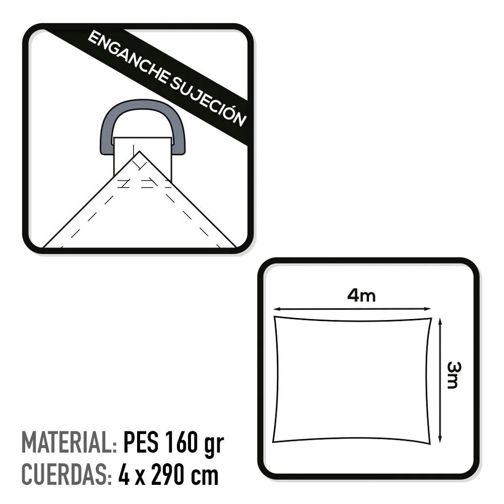 Aktive Rechteckige Markise 200x300 Cm, White, One Size Aktive Rechteckige Markise 200x300 Cm, White, One Size