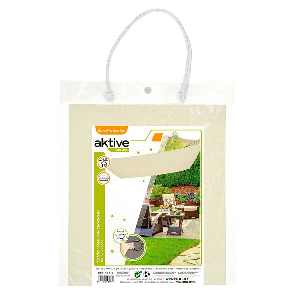 Aktive Rechteckige Sonnenschutzmarkise Mit Uv50-schutz 200x300 Cm, Beige, One Size Aktive Rechteckige Sonnenschutzmarkise Mit Uv50-schutz 200x300 Cm, Beige, One Size