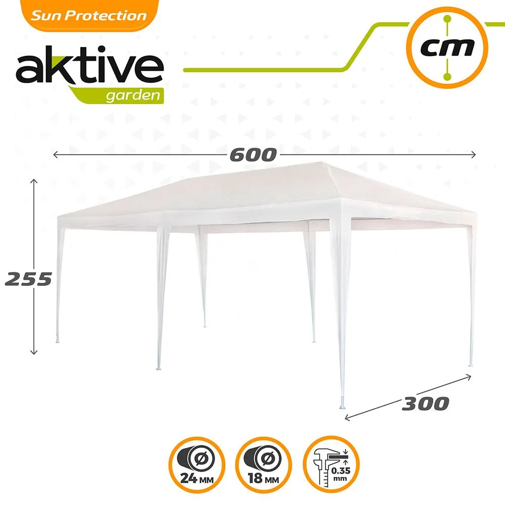 Aktive Rechteckiger Pavillon Aus Kunststoff 300x600x255 Cm, White, One Size Aktive Rechteckiger Pavillon Aus Kunststoff 300x600x255 Cm, White, One Size