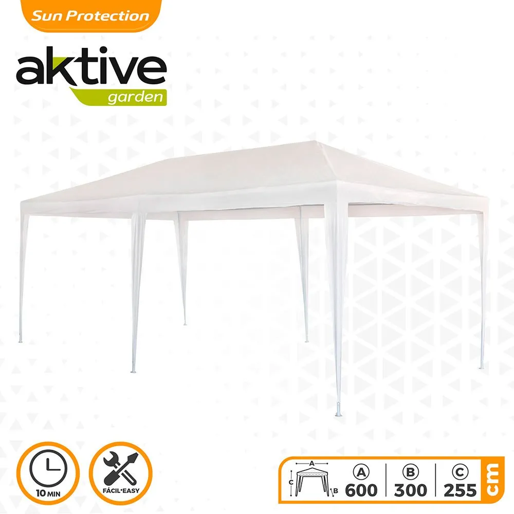 Aktive Rechteckiger Pavillon Aus Kunststoff 300x600x255 Cm, White, One Size Aktive Rechteckiger Pavillon Aus Kunststoff 300x600x255 Cm, White, One Size